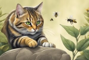 Cat get Stung by a bee