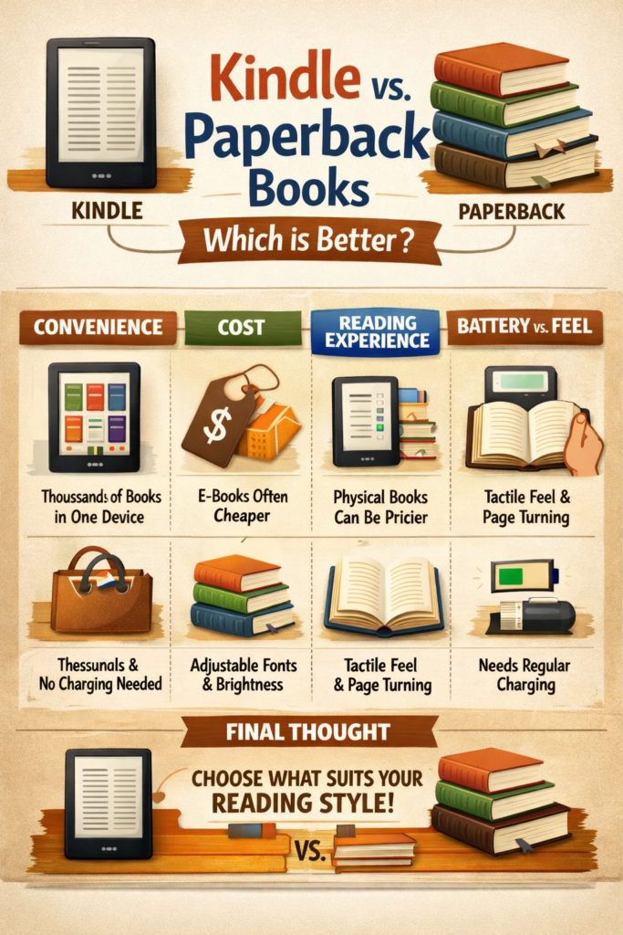 Kindle vs Paperback Books