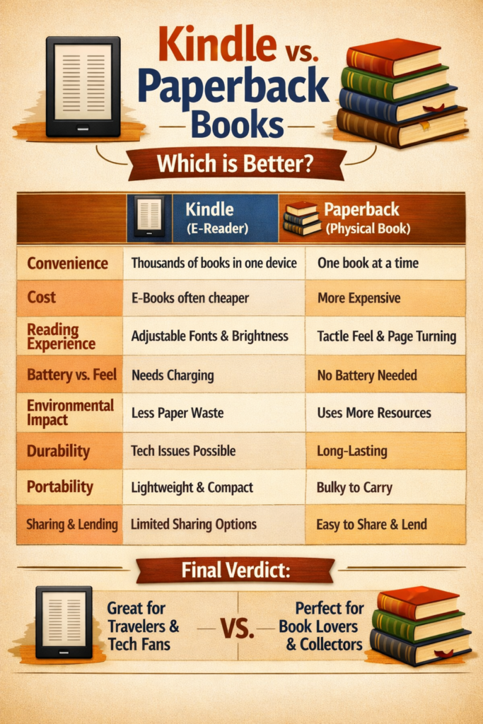 Kindle Vs Paperback Comparison