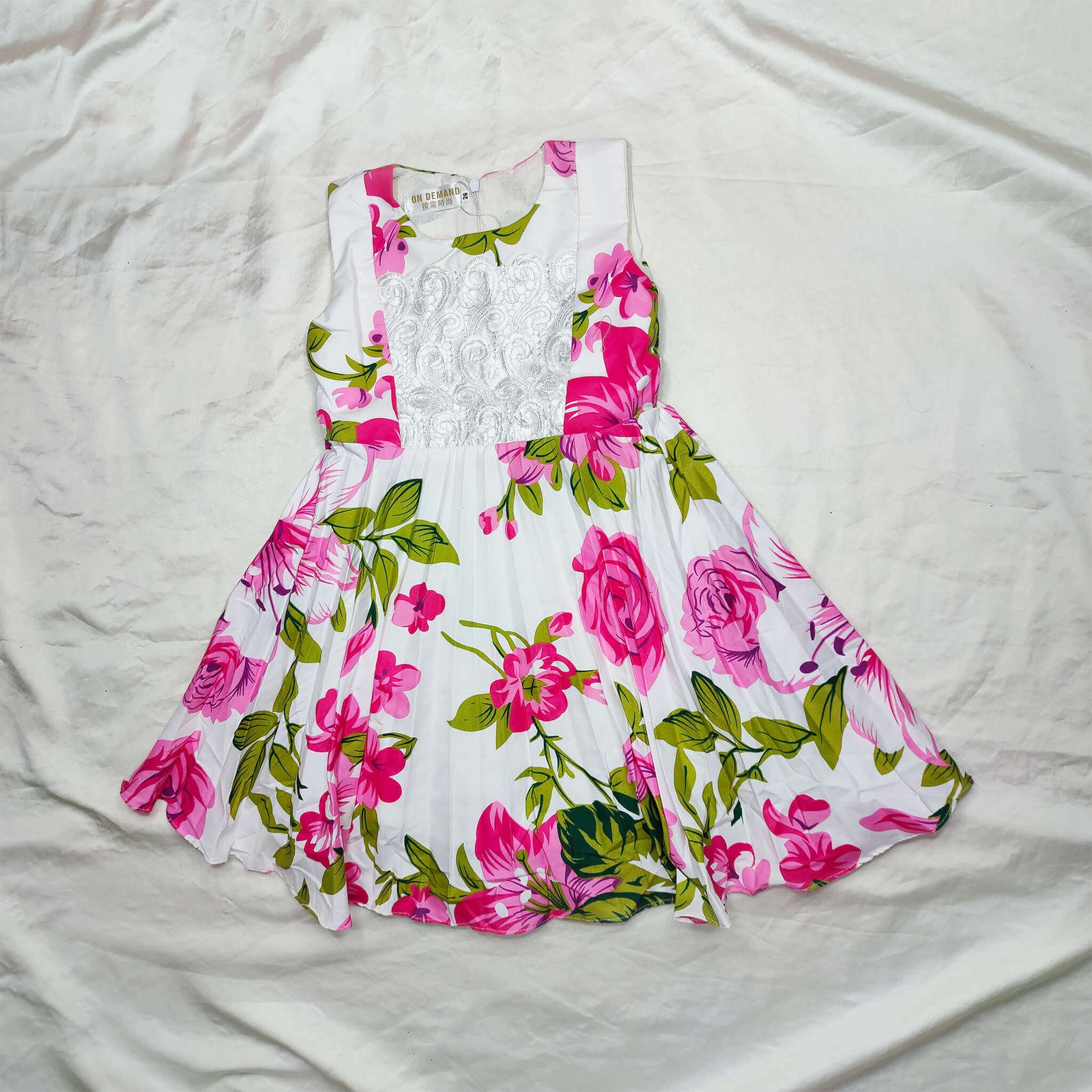 White-Pink-Floral-Frock