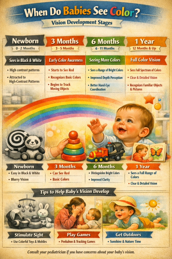 When Do Babies See Color? Vision Development Stages Information