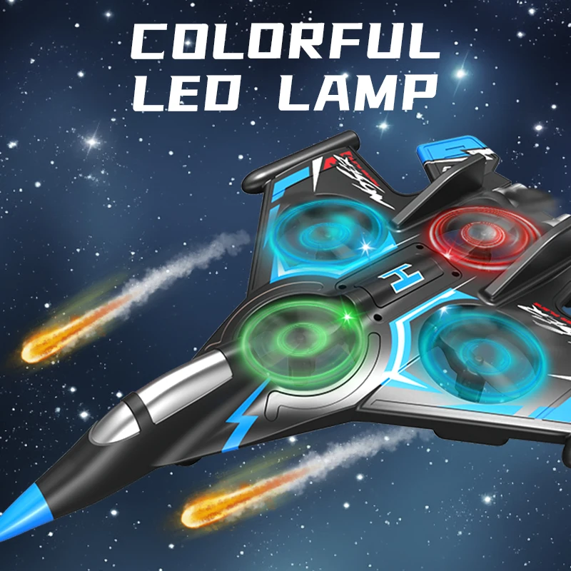 Large remote control aircraft stunt foam aircraft large battery dazzle color lights fall resistant drone aircraft boy toy gift - Image 4