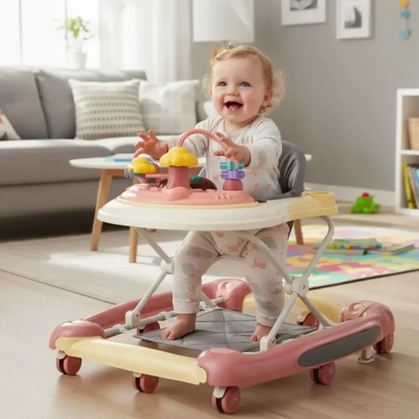 Baby Walkers With Universal Wheel Anti-Roll Anti O-Leg Walker Handcart Learning Start Walker Foldable Multifunction