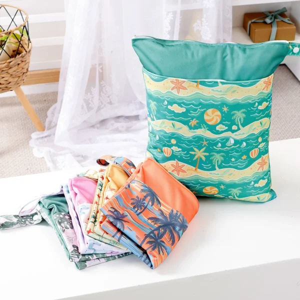 HappyFlute 30*40CM Spring/Summer New Release Tropical Paradise Wet/Dry Organizer Bag Beach Gym&Travel Essentials Mommy Must-Have