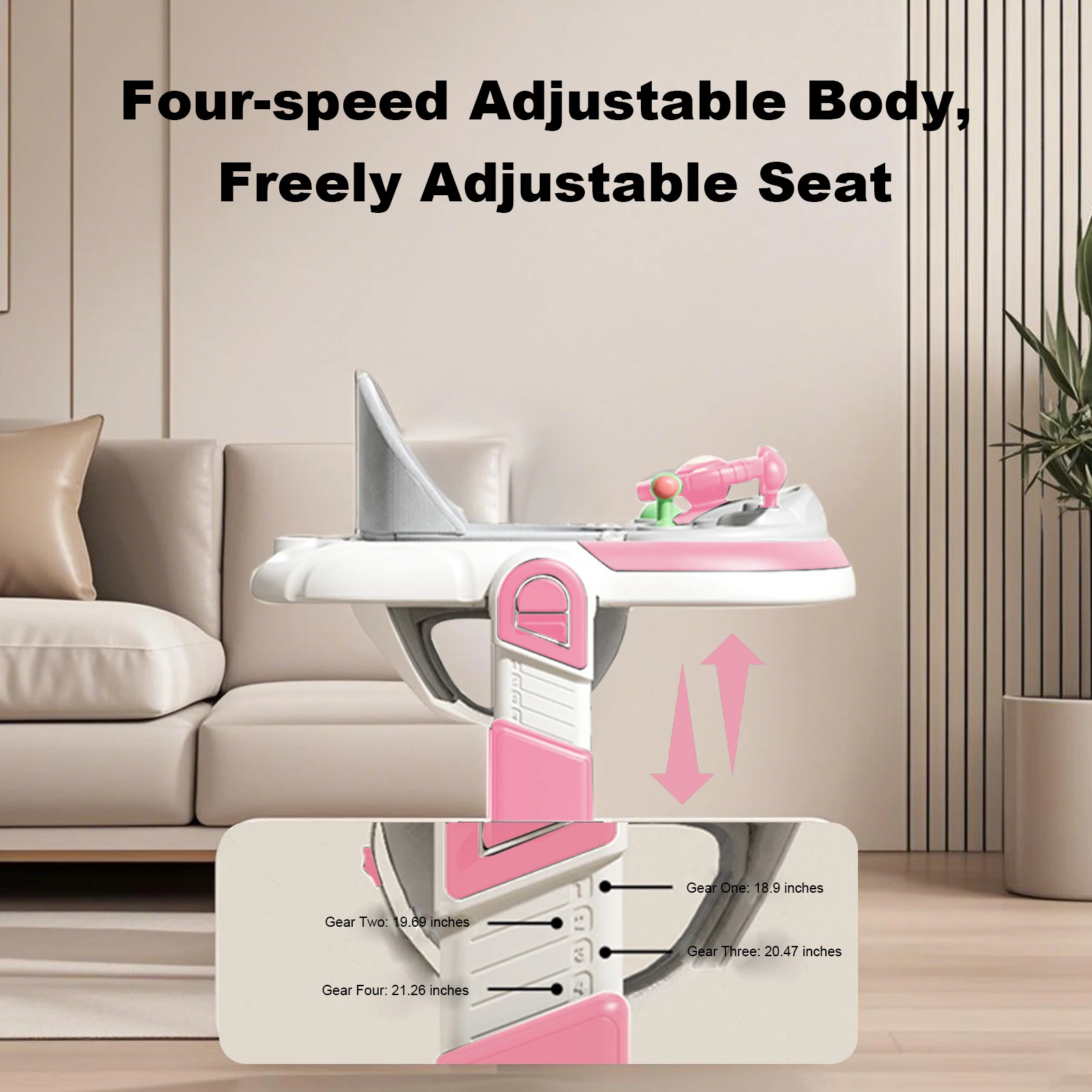 New 4 In 1 Baby Infant Walker Toddler Baby Push Walker Removable Feeding Tray And Music Tray Foldable Walker Child Handcart - Image 6