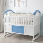 Cheap Price Assemble Cradle Safety Multi Function Sleeping Cot Wooden Baby Cribs With Drawers Wheels