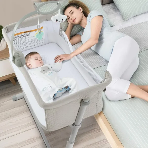 Adjustable Portable Baby Bassinet Bedside Sleeper Crib for Newborns Infants Boys Girls