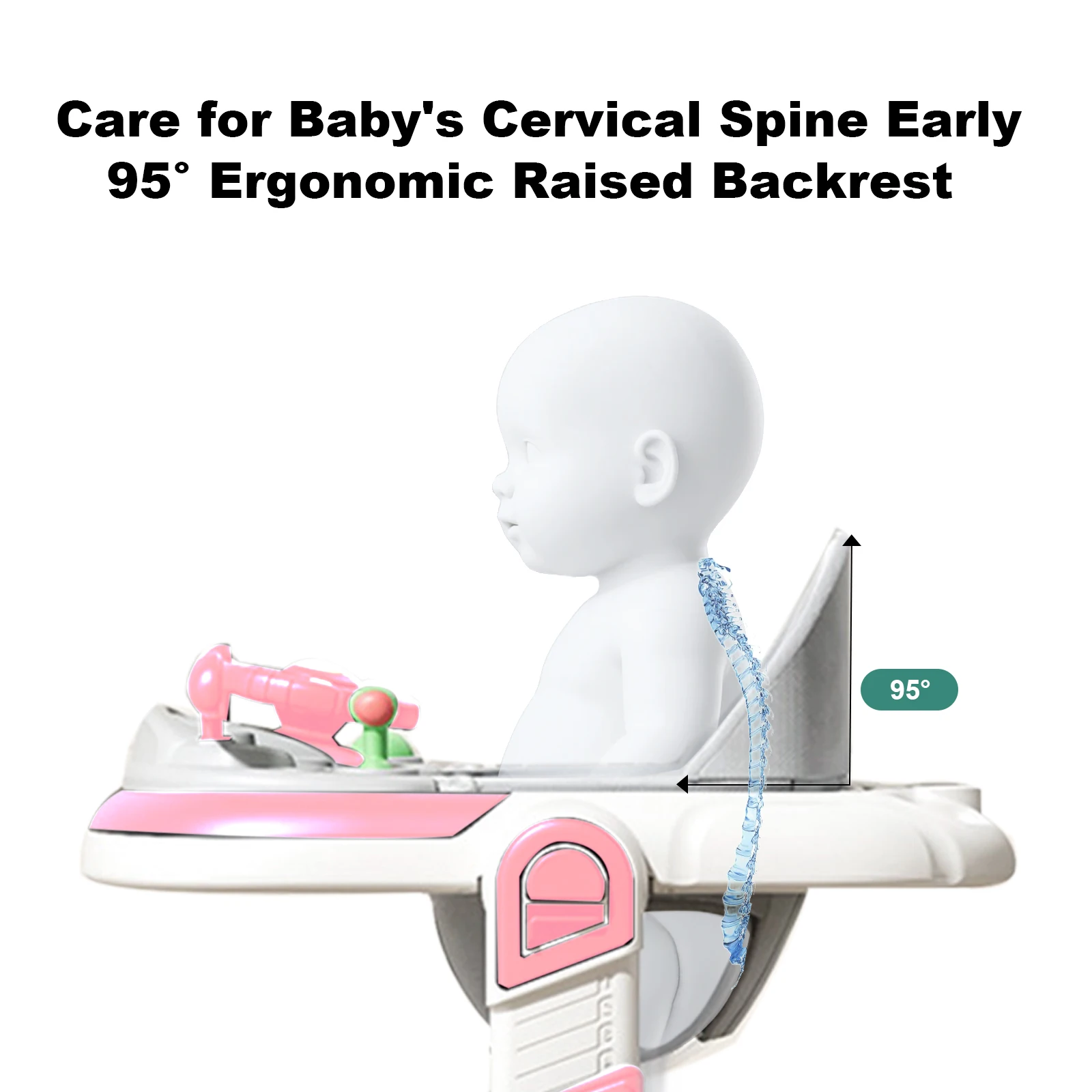 New 4 In 1 Baby Infant Walker Toddler Baby Push Walker Removable Feeding Tray And Music Tray Foldable Walker Child Handcart - Image 4