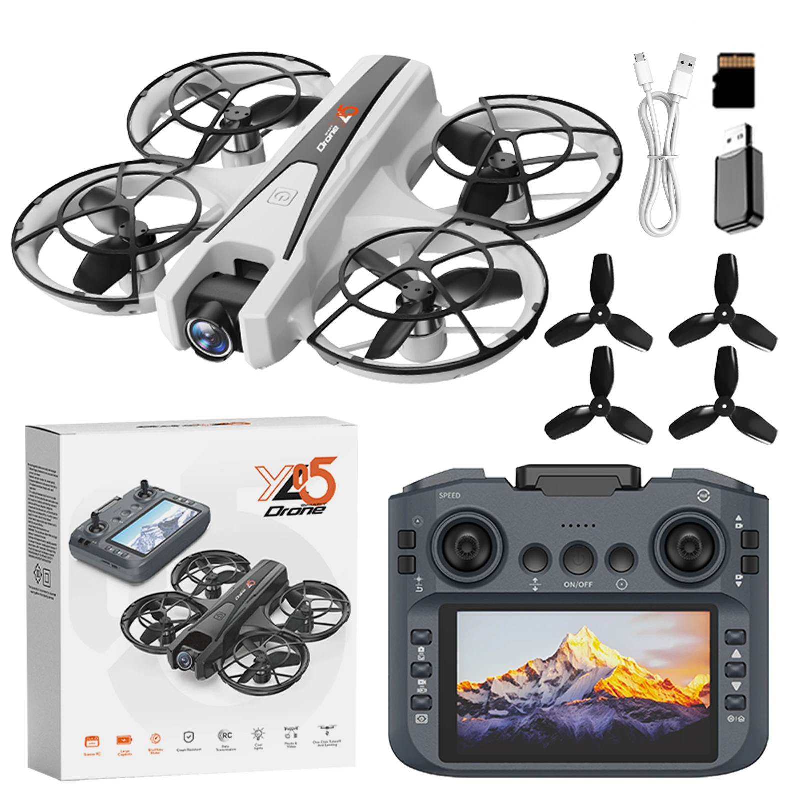 YL05 HD Camera Drone LCD RC Screen Remote Control Brushless FPV UAV Optical Flow Positioning 360° Flip Quadcopter Helicopter Toy - Image 6