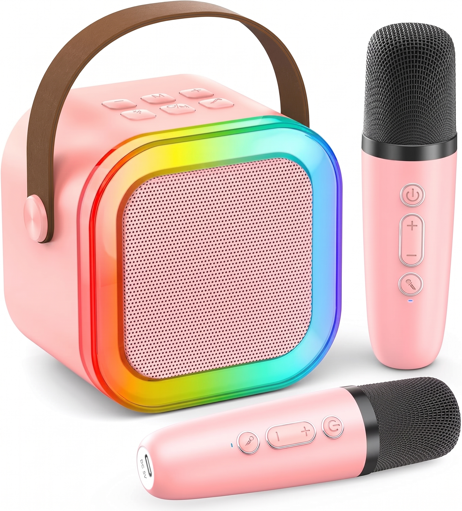 K12 Mini Portable Karaoke Machine with Wireless Microphone & RGB Lights - Image 3