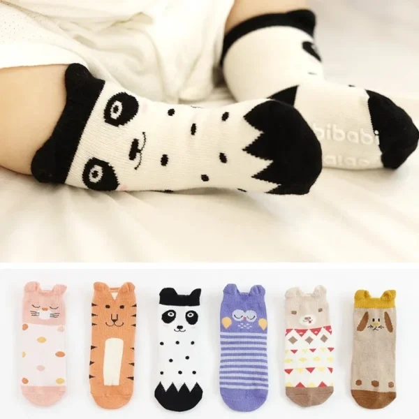 Toddler knee high sock Baby Boy Girl Socks anti slip Cute Cartoon Cat Skid Resistance leg warmers For newborn infant DS19